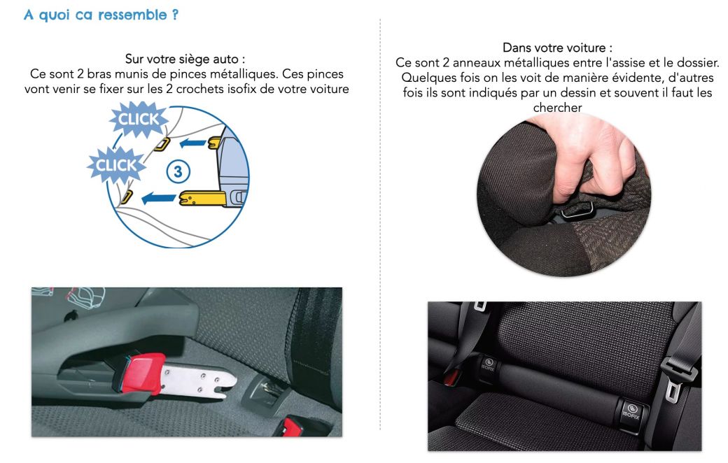Installer un siege auto bébé Isofix