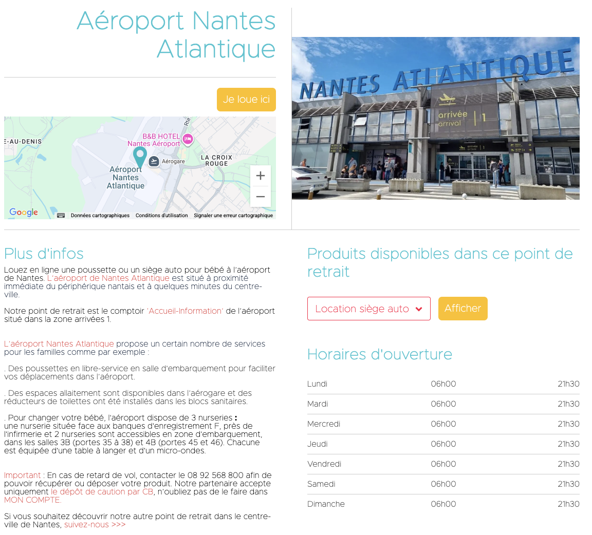 rent stroller and car seat baby in airport Nantes